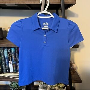 Girls Lilly Pulitzer Mini Frida Puff Sleeve Polo NWT Size L Blue